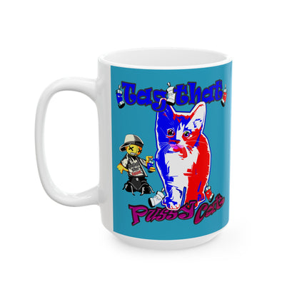 tag that - White Mug (turquoise)