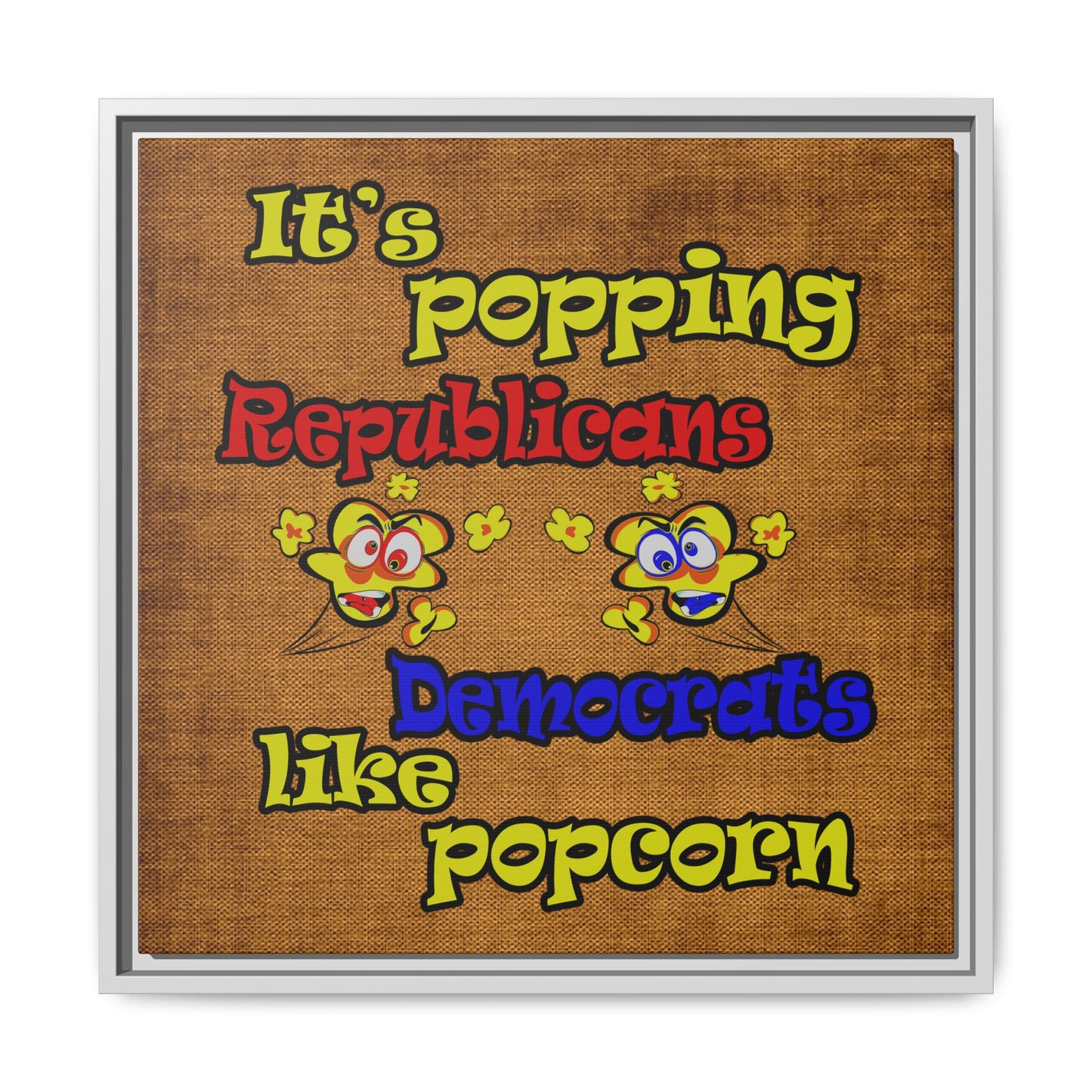 popping like popcorn - framed canvas art (brown papyrus)