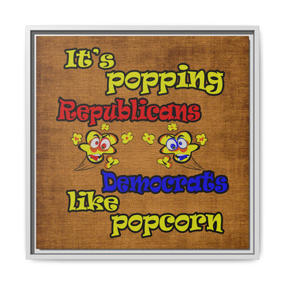 popping like popcorn - framed canvas art (brown papyrus)