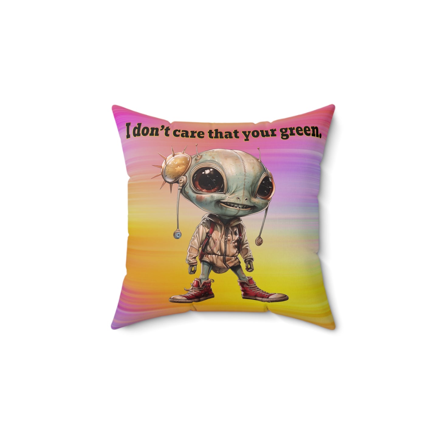 I don't care that your grey - Faux Suede Square Pillow - (color blur)