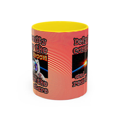 defy conquer reach - Accent Mug (yellow-orange wave)