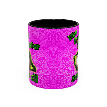 green monster - Accent Mug (pink swirl)
