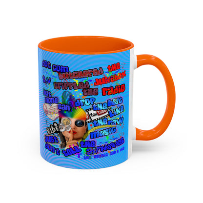drop the beat - Accent Mug (light blue-purple wave)
