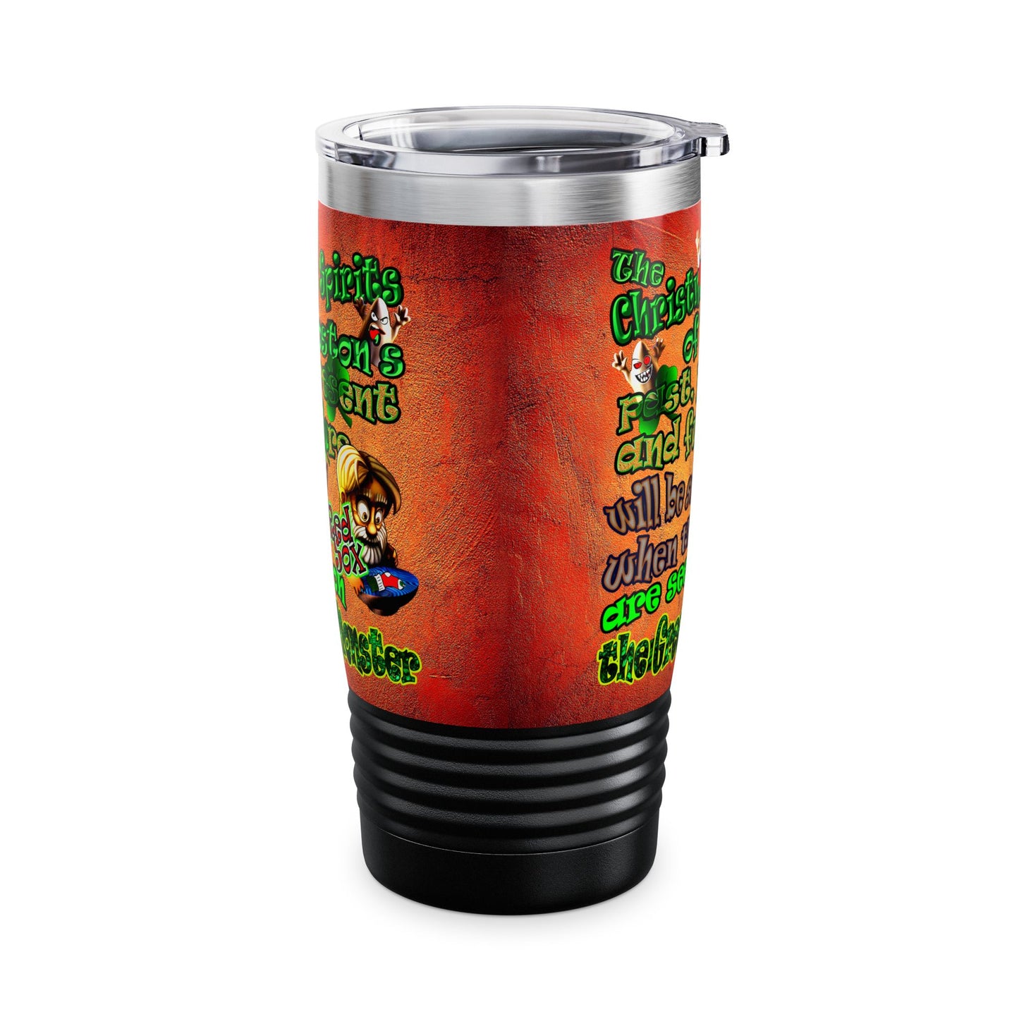 christmas spirits of boston - Ringneck Tumbler, 20oz (burnt orange)