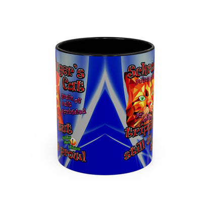 schrodinger's cat - Accent Mug (blue-white wave)