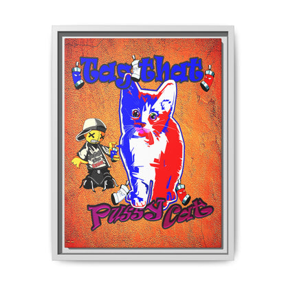 tag that - framed canvas art (burnt orange)