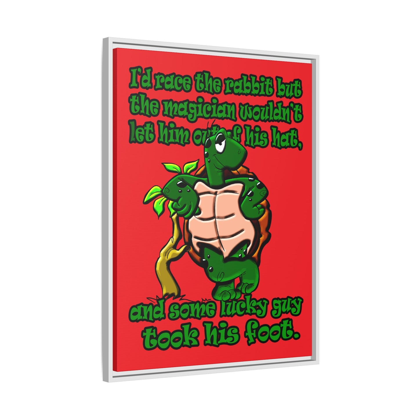 turtle race - framed canvas art (red)