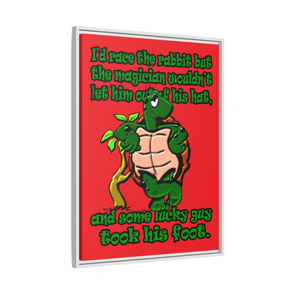 turtle race - framed canvas art (red)