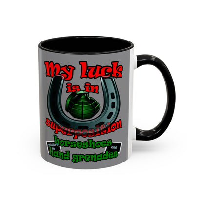my luck - Accent Mug (grey)