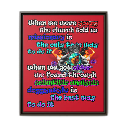 doggystyle - framed canvas art (dark red)
