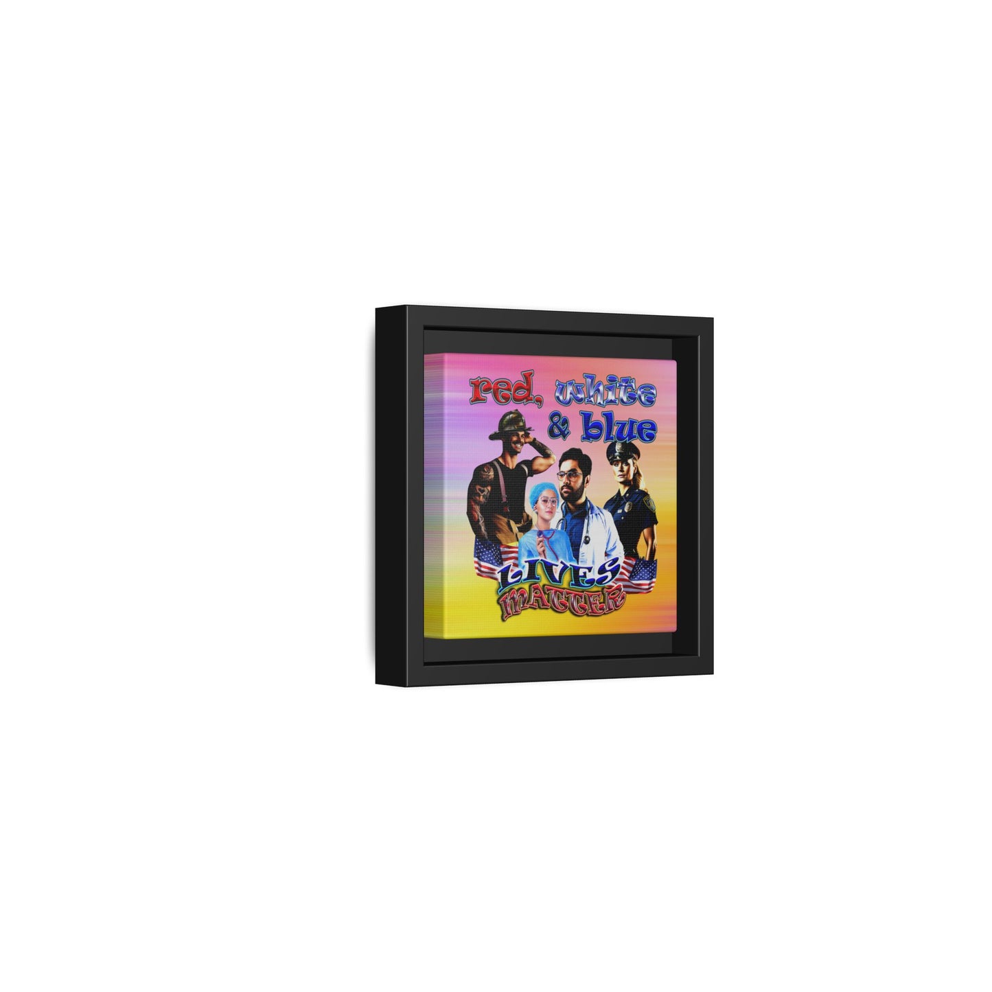 rw&b lives matter - framed canvas art (color blur)
