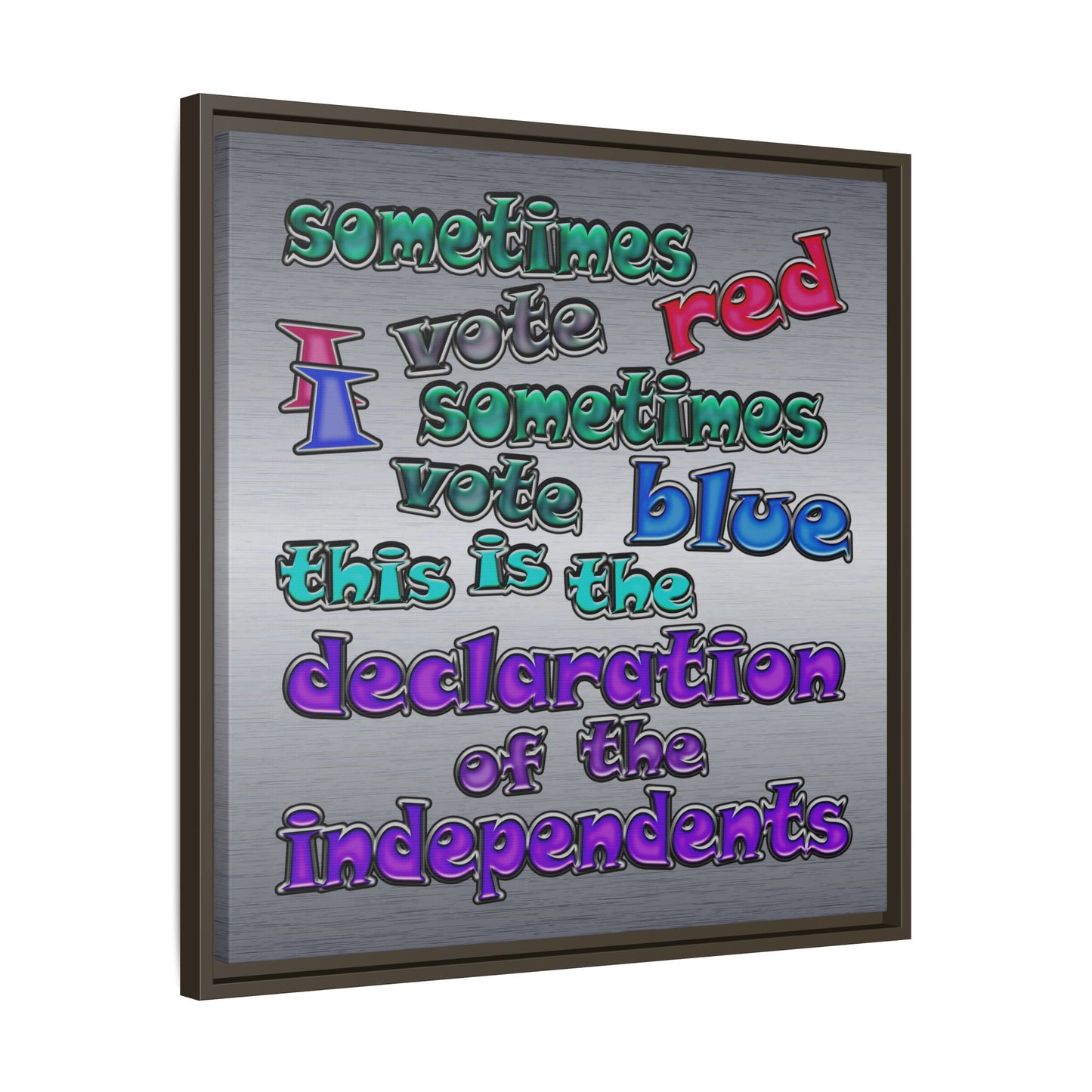 declaration of the independents - framed canvas art (brushed nickel)