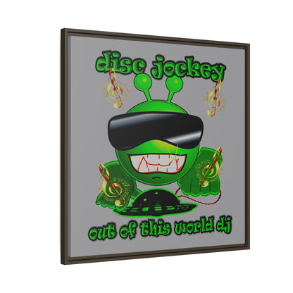 disc jockey - framed canvas art (grey)