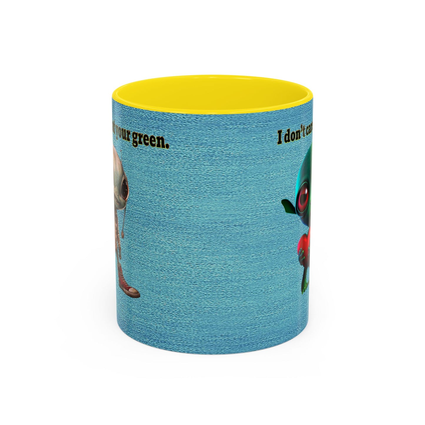 I don't care that your grey - Accent Mug (faded blue)