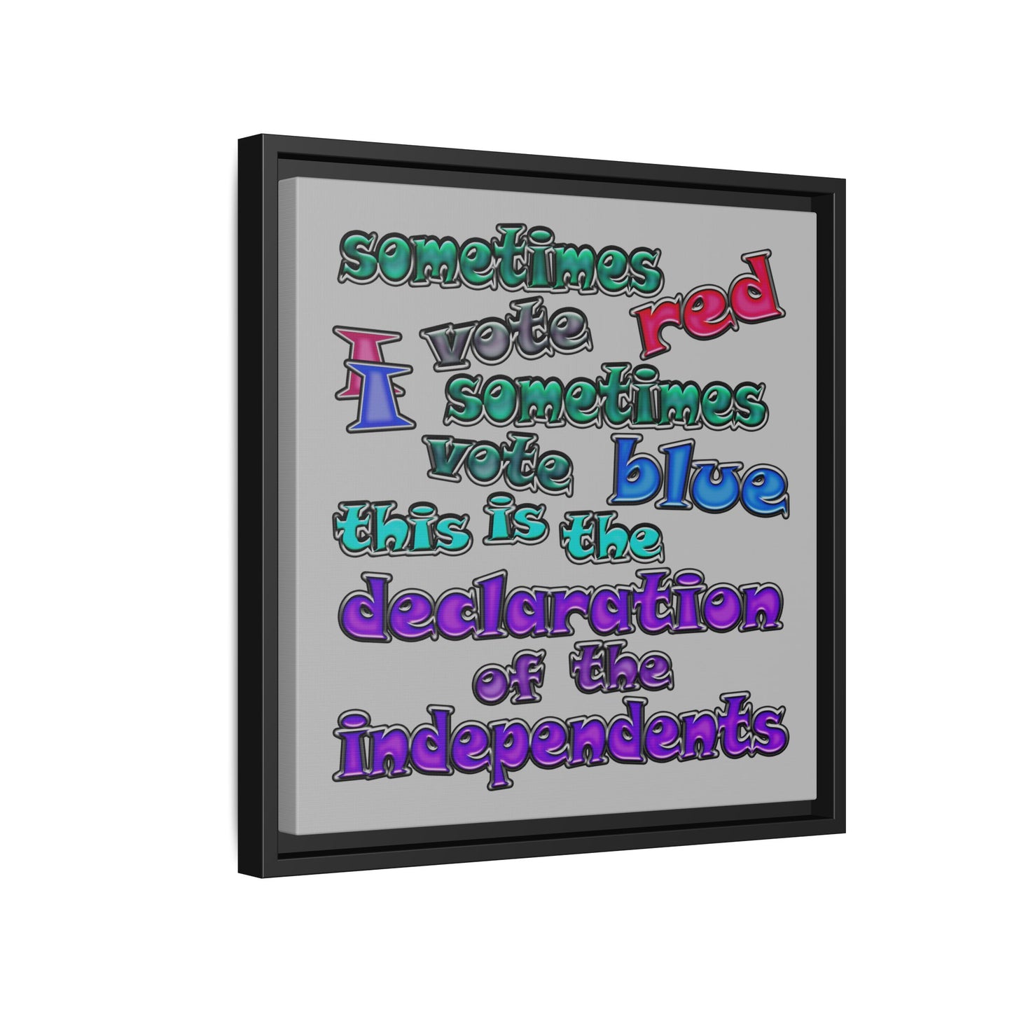 declaration of the independents - framed canvas art (light grey)