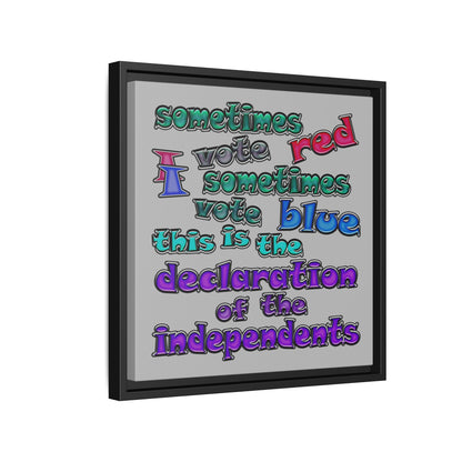 declaration of the independents - framed canvas art (light grey)