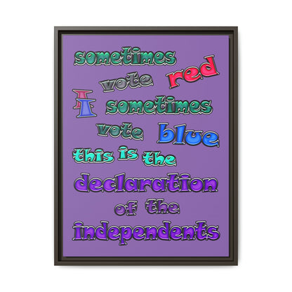 declaration of the independents - framed canvas art (light purple)