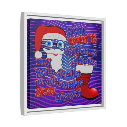 santa's shoes - framed canvas art (purple wave)