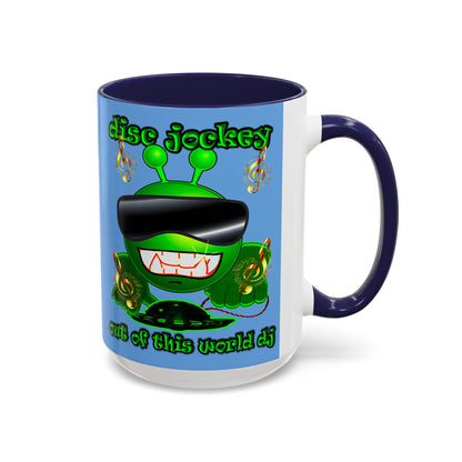 disc jockey - Accent Mug (light blue)