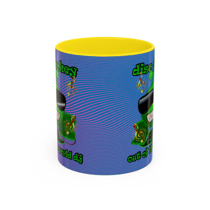 disc jockey - Accent Mug (light blue-purple wave)