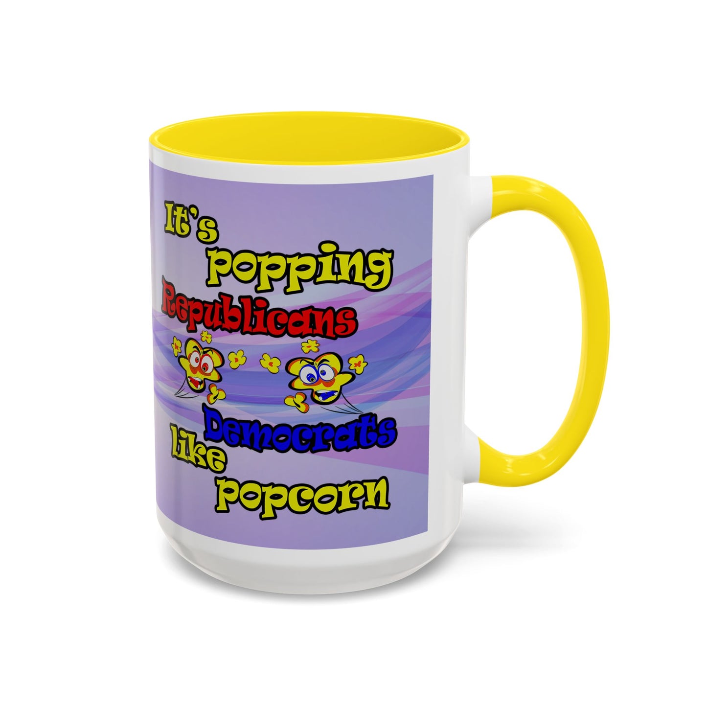 popping like popcorn - Accent Mug (light blue-pink wave)