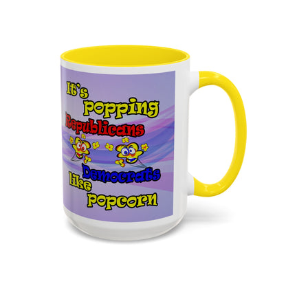 popping like popcorn - Accent Mug (light blue-pink wave)