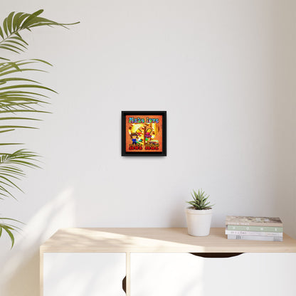 love peace - framed canvas art (burnt orange)