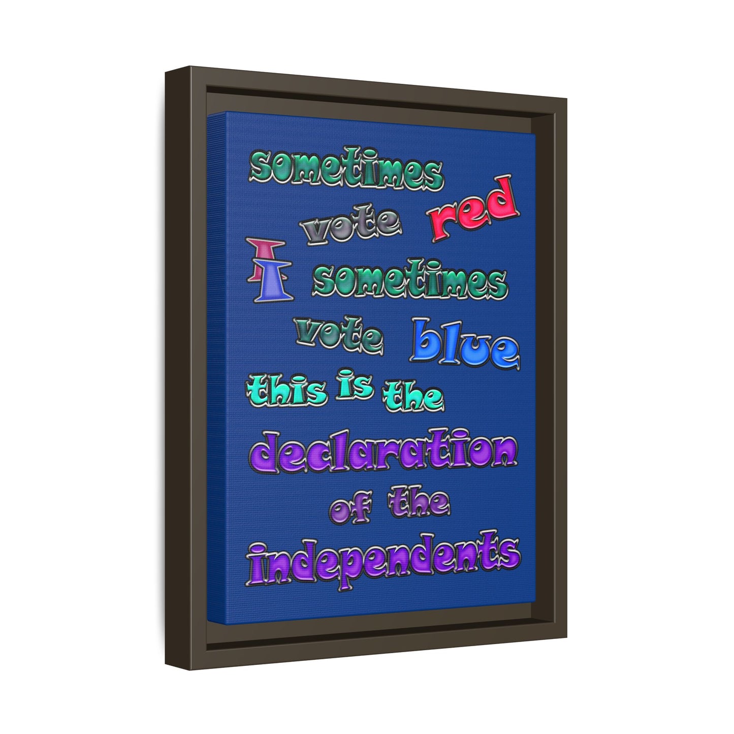declaration of the independents - framed canvas art (dark blue)