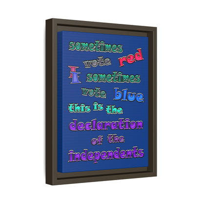 declaration of the independents - framed canvas art (dark blue)