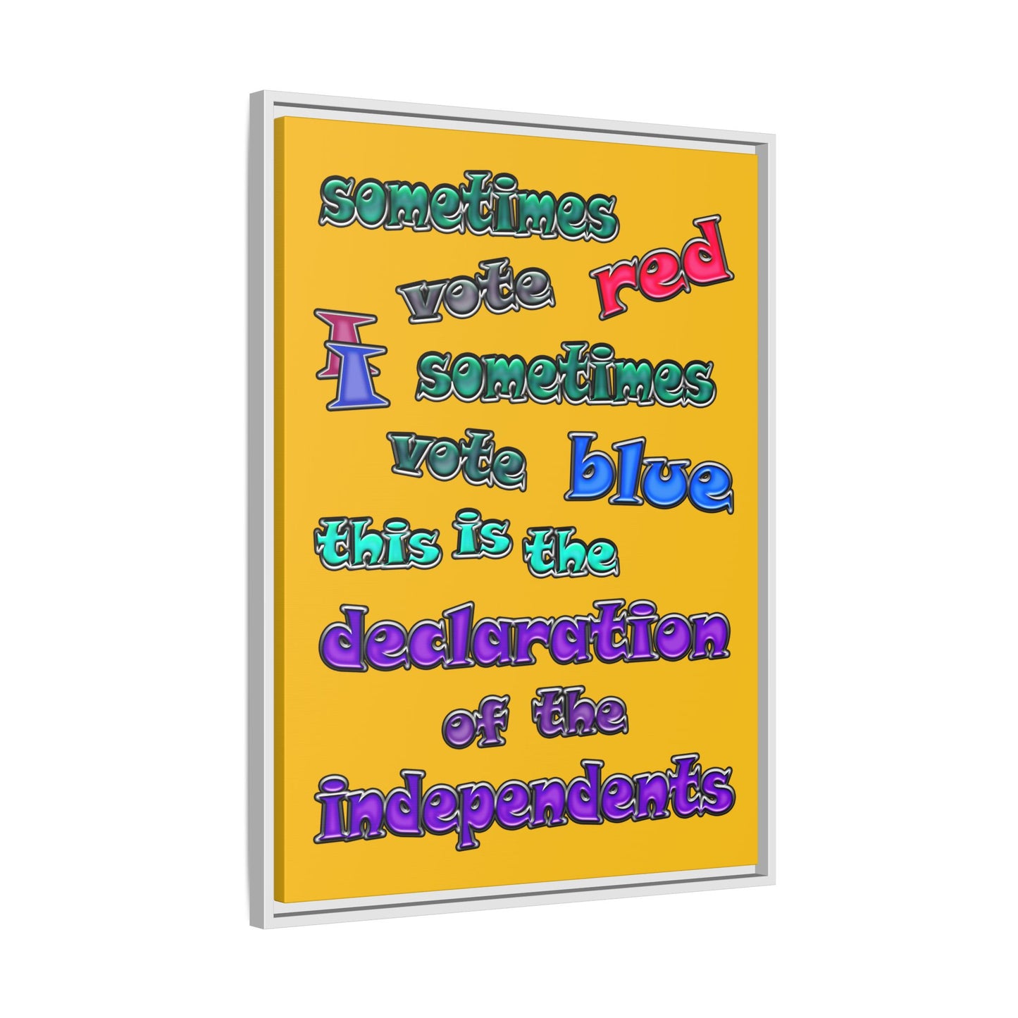 declaration of the independents - framed canvas art (yellow)