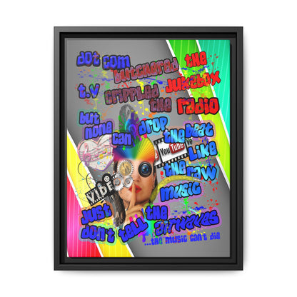 drop the beat - framed canvas art (rainbow split)