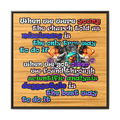 doggystyle - framed canvas art (butterscotch wood finish)
