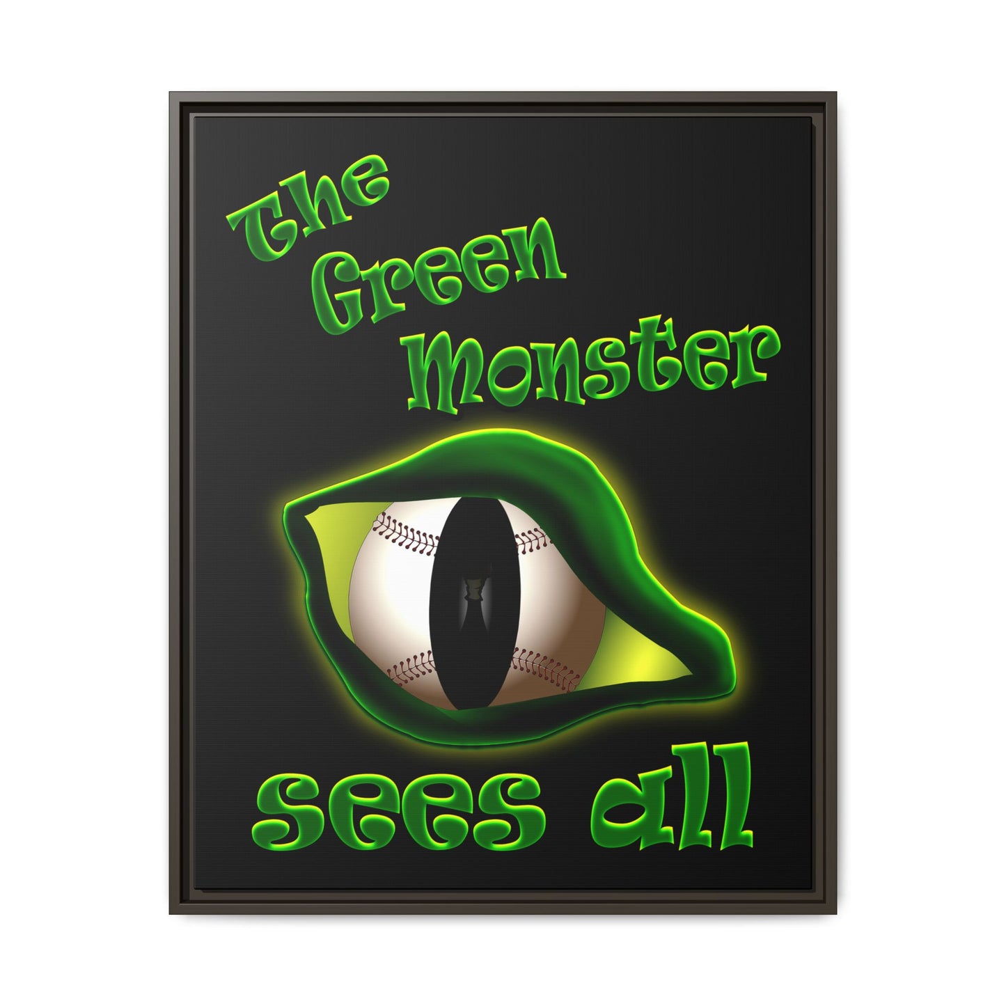 green monster - framed canvas art (black)