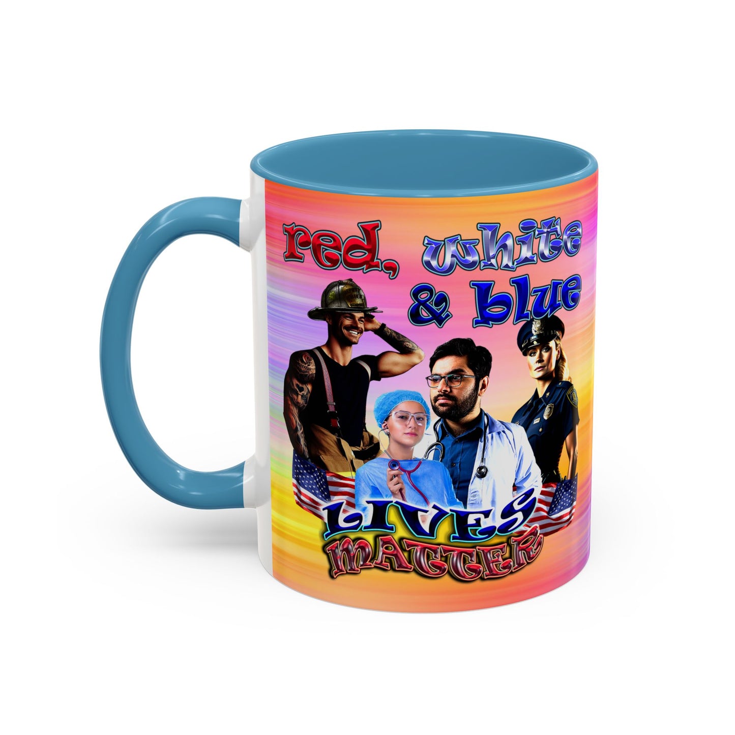 rw&b lives matter - Accent Mug (color blur)
