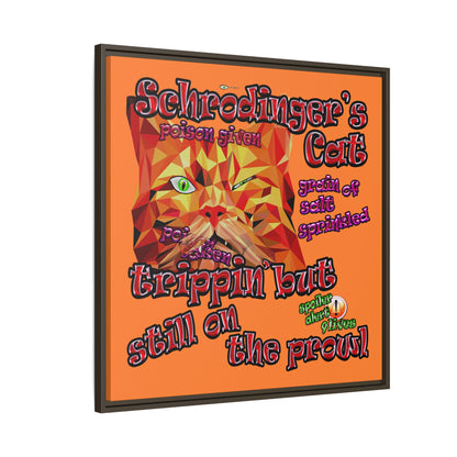 schrodinger's cat - framed canvas art (crusta)