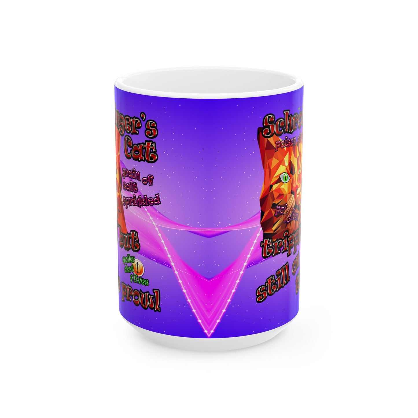 schrodinger's cat - White Mug (purple-pink wave)