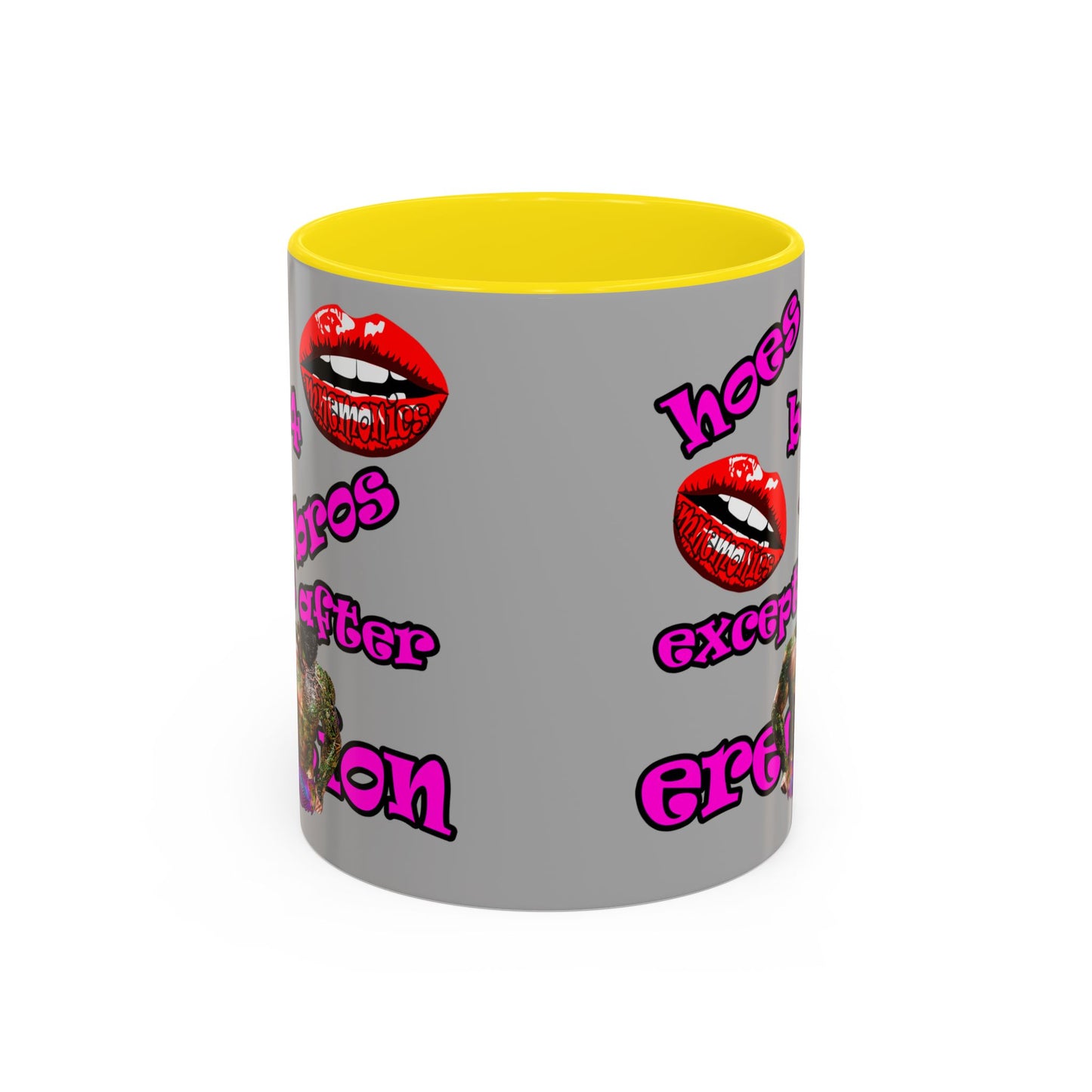 hoes b4 bros - Accent Mug (light grey)