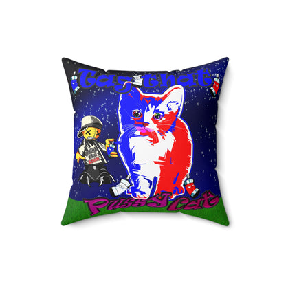 tag that - Spun Polyester Square Pillow - ('snoops' background)