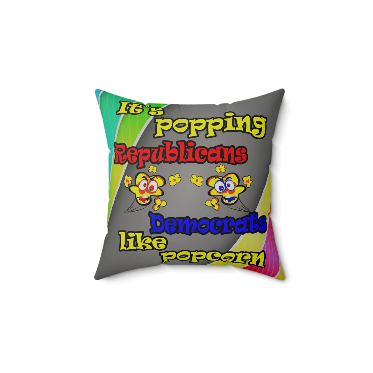 popping like popcorn - Faux Suede Square Pillow - (rainbow split)
