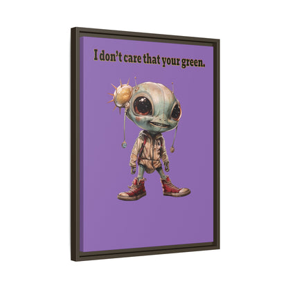 I don't care that your green - framed canvas art (light purple)