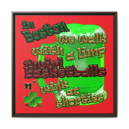 celtics logo - framed canvas art (red)