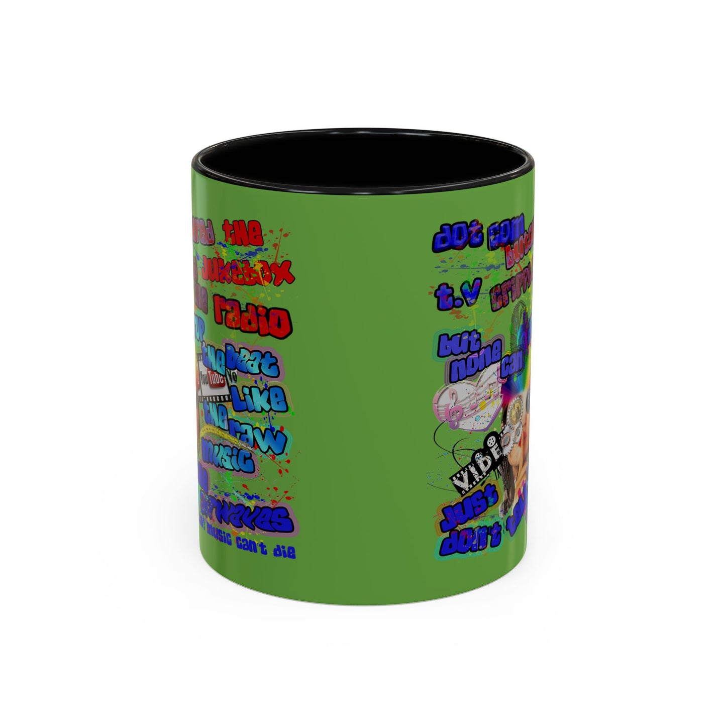 drop the beat - Accent Mug (green)