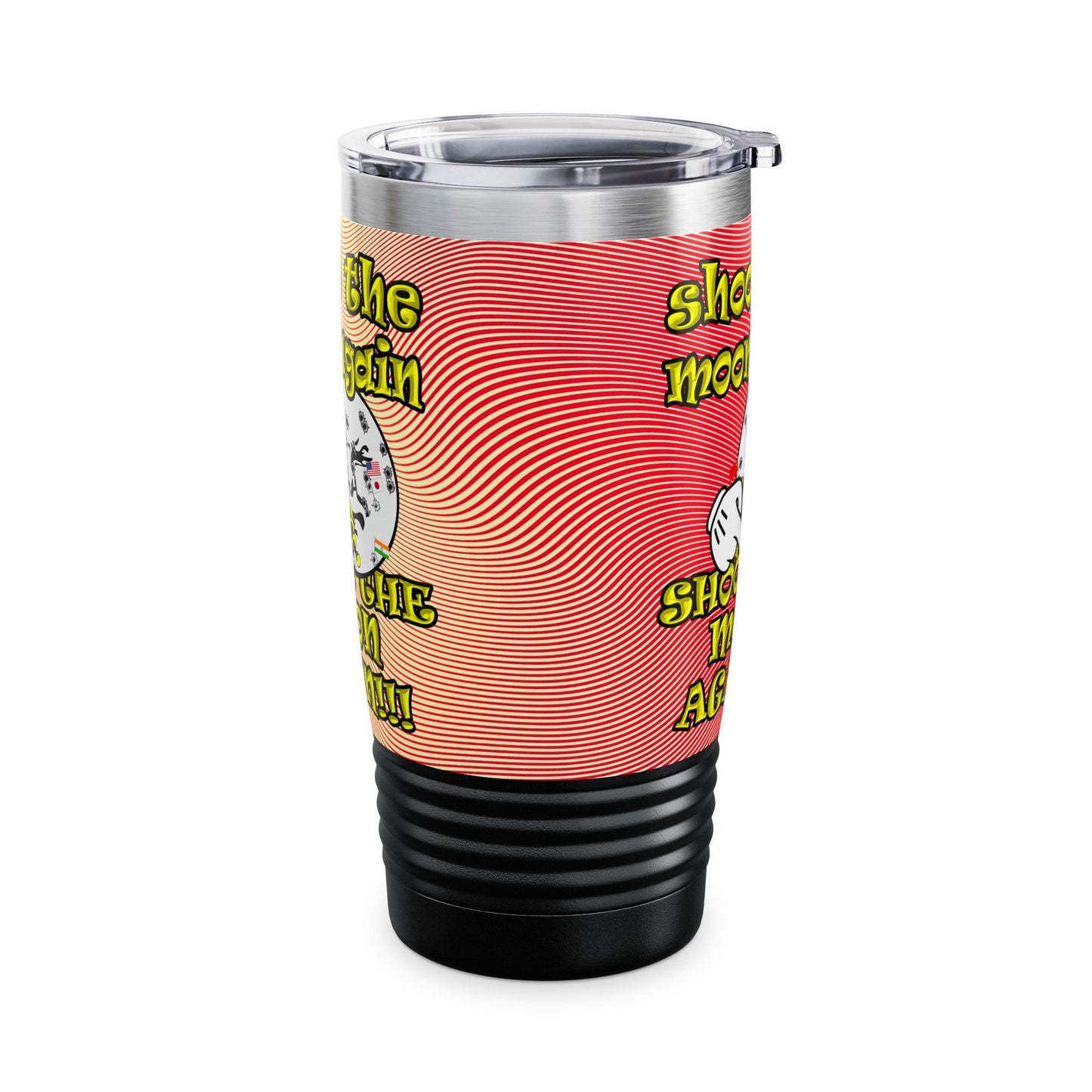 shoot the moon again - Ringneck Tumbler, 20oz (yellow-orange wave)