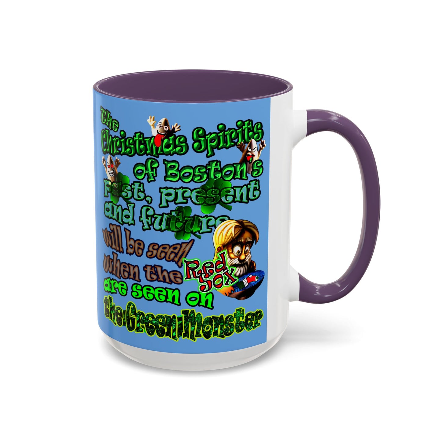 christmas spirits of boston - Accent Mug (light blue)