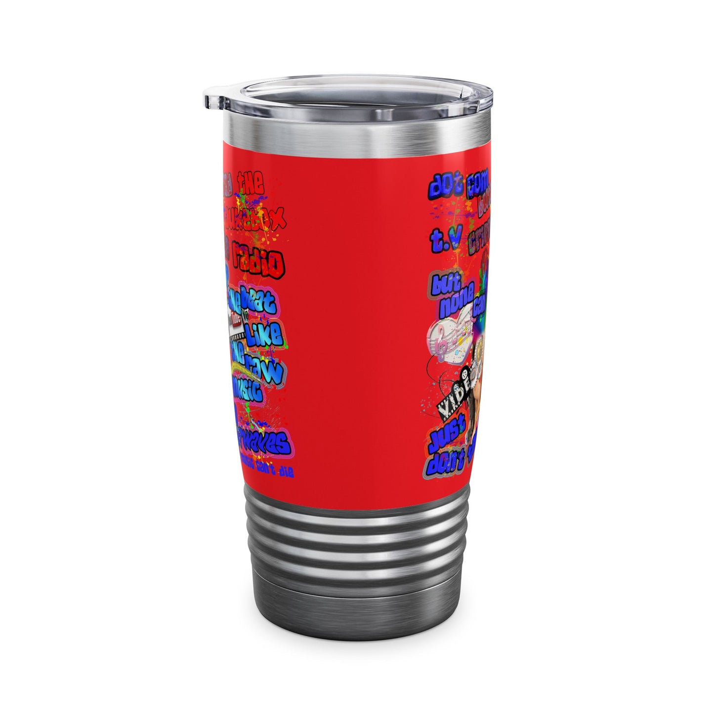 drop the beat - Ringneck Tumbler, 20oz (red)