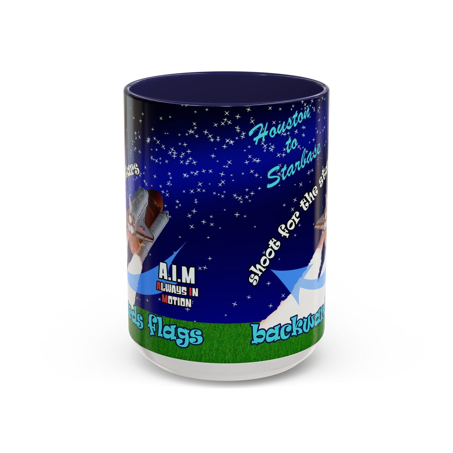 shoot for the stars - Accent Mug ('snoops' background)