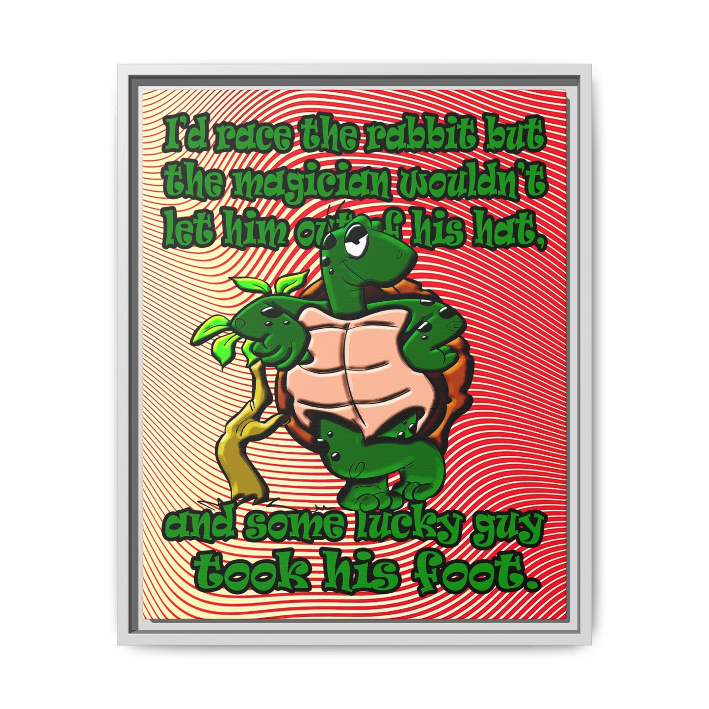 turtle race - framed canvas art (yellow-orange wave)