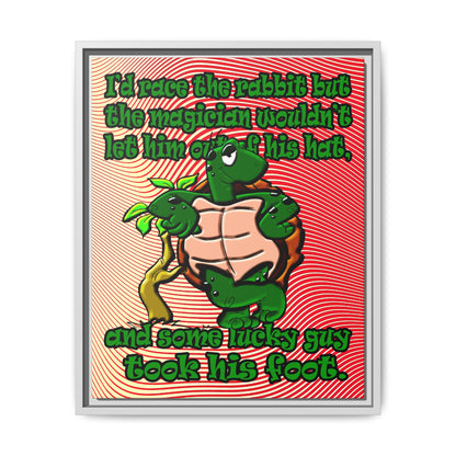 turtle race - framed canvas art (yellow-orange wave)