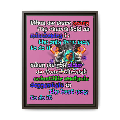 doggystyle - framed canvas art (light pink)