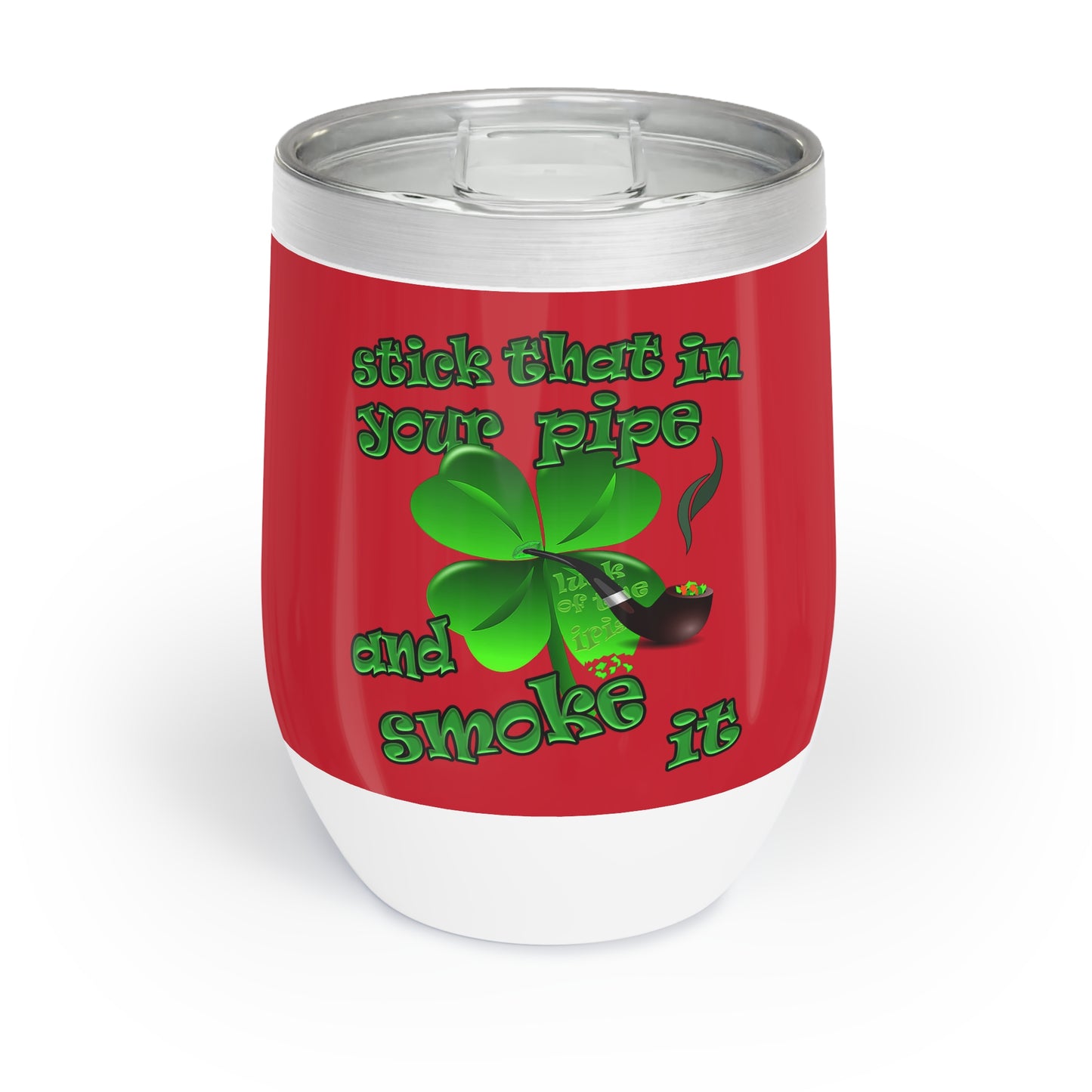 celtics logo - Chill Wine Tumbler (dark red)